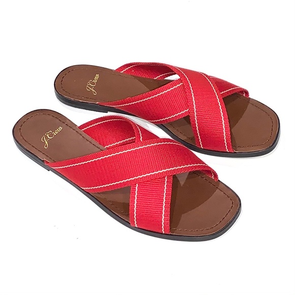 J. Crew Shoes - NEW J. Crew Skinny Stripe Webbing Flat Sandals